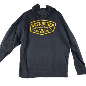 Relentless Betrayal Black Skull Crossbones Hoodie Sweatshirt Men 2XL indiesleaze